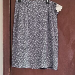 Black and white floral skirt